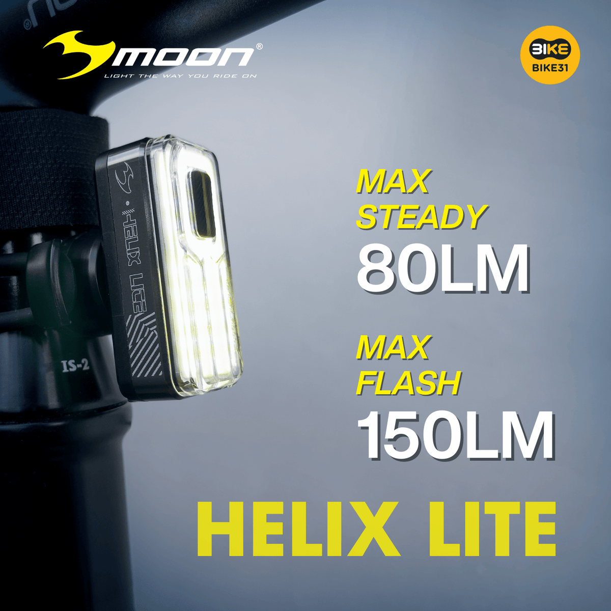 Moon Helix Lite White 150 Lumens Bicycle Light