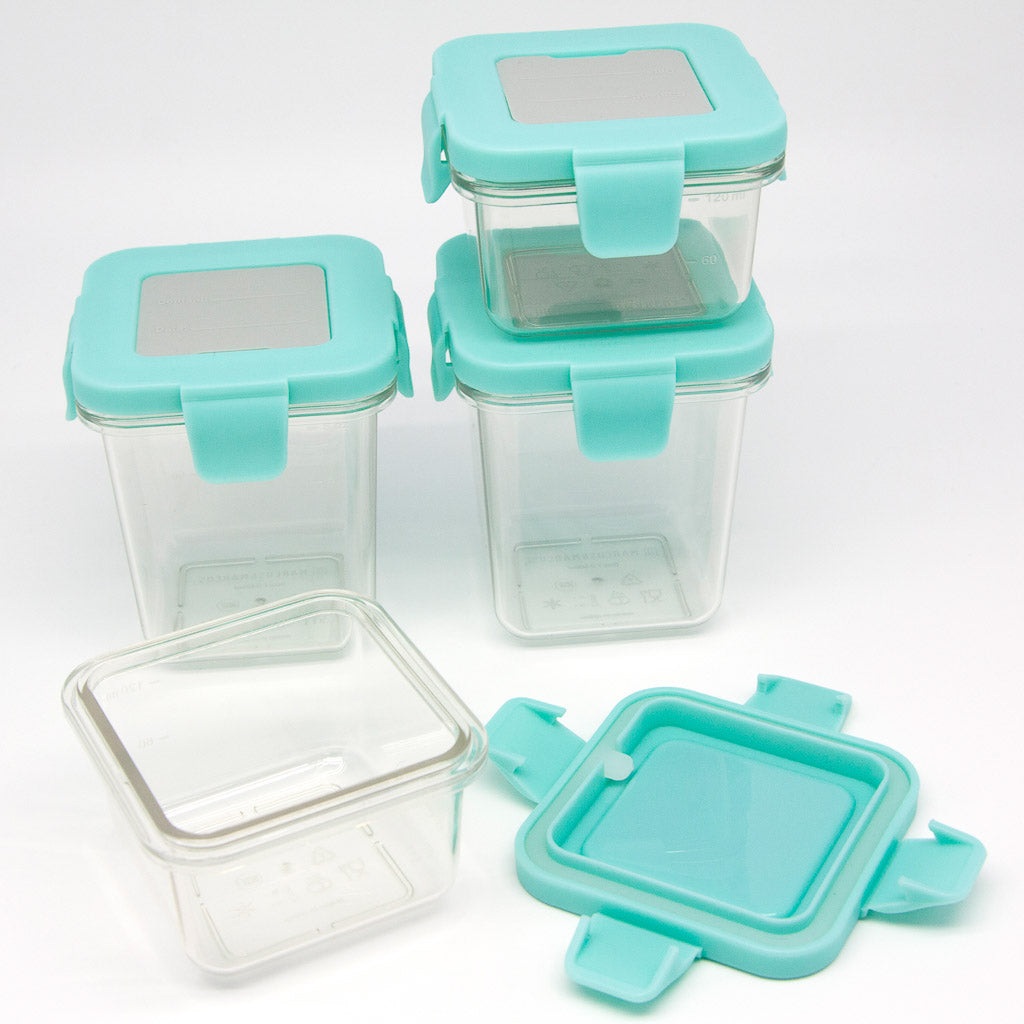 Marcus & Marcus Tritan Air Tight Container - 4oz x 2pcs + 8oz x 2pcs