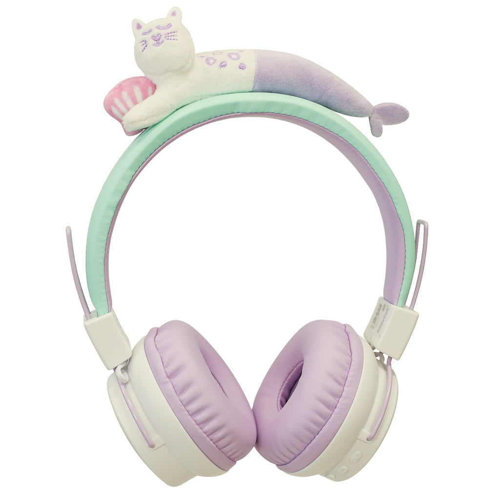 Marckids ProtectedSound safe volume kids wireless headphones in Meowmaid Pink with detachable Meowmaid character