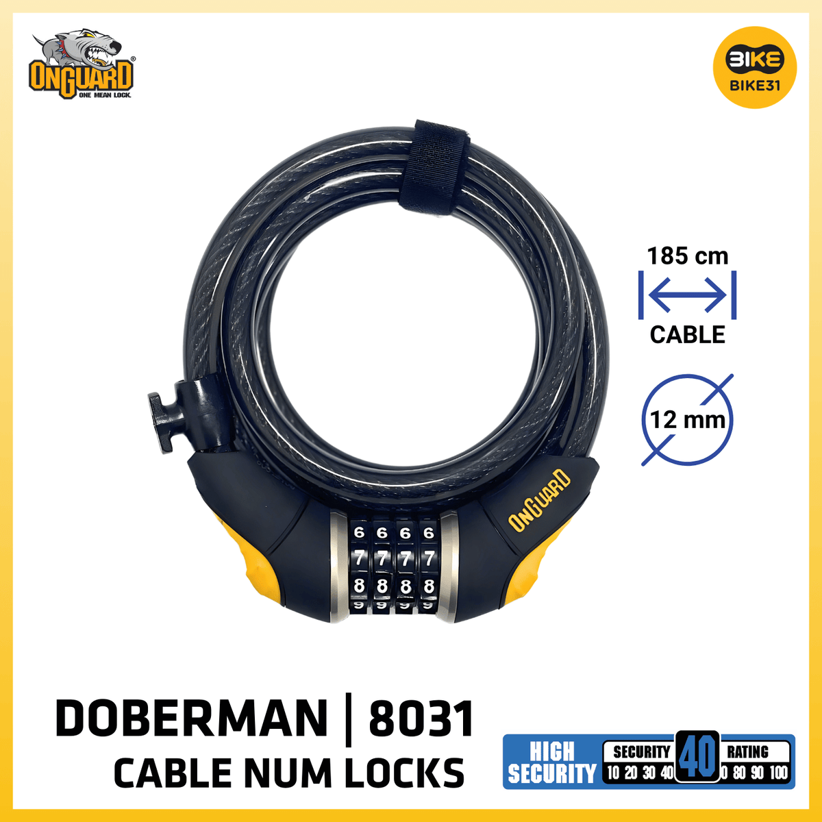 OnGuard Doberman Series Cable Number Locks (8031/8032)