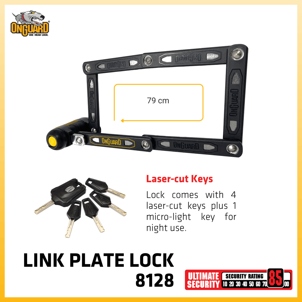 OnGuard Link Plate Folding Bicycle Lock (8128)