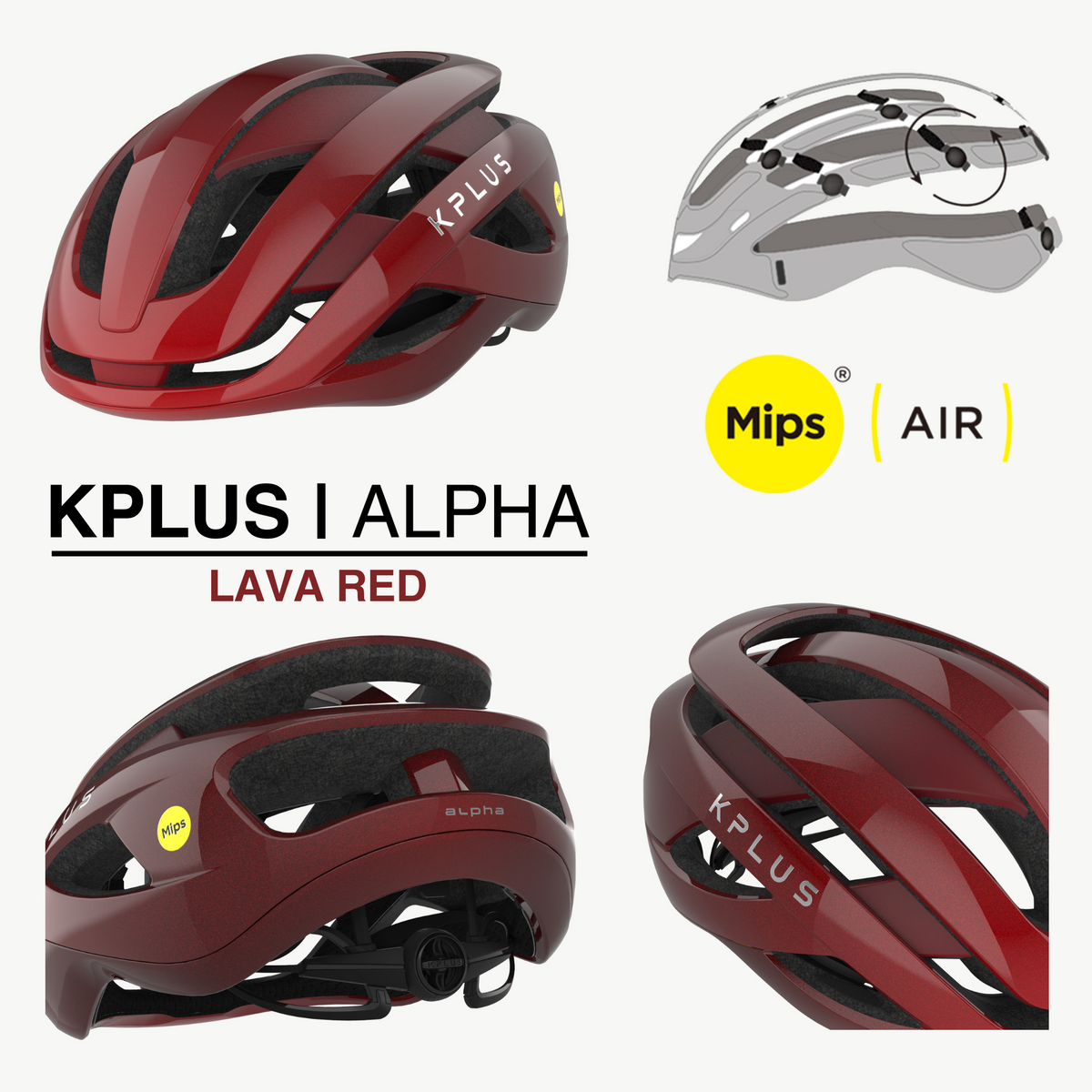 KPLUS ALPHA (MIPS® AIR) (MIPS® AIR NODE) Cycling Helmet (ASIAN FIT) [10 colours]