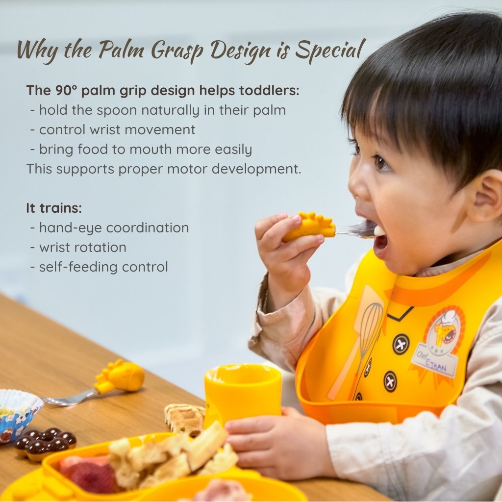 Marcus & Marcus Toddler Self-Feeding Training Spoon & Fork Set with Cutlery Case