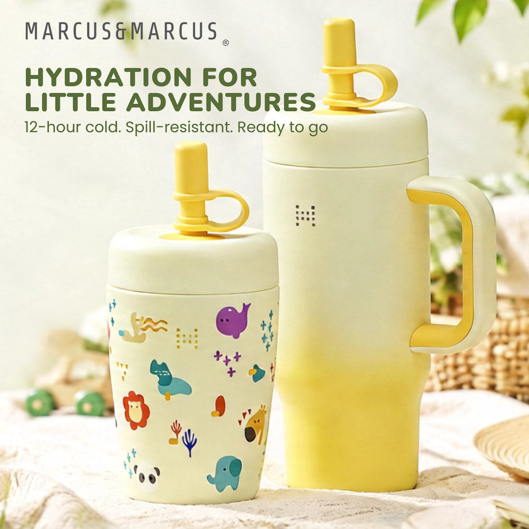 Marcus & Marcus Kids Tumbler | No Spill Straw Cup | Parent & Me Bottle | Keeps Drinks Cold 12H