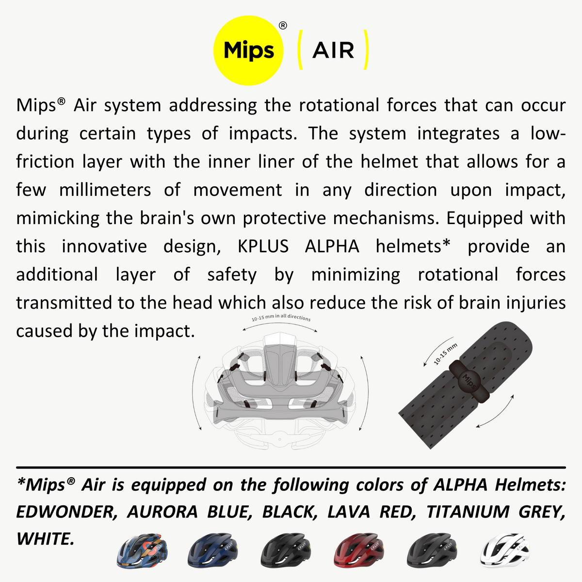 KPLUS ALPHA (MIPS® AIR) (MIPS® AIR NODE) Cycling Helmet (ASIAN FIT) [10 colours]
