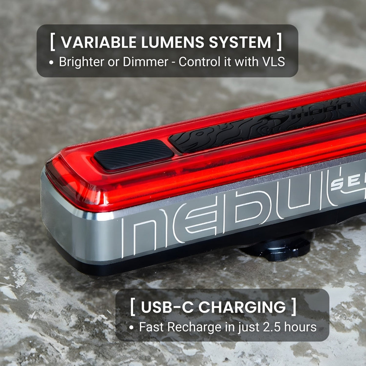 Moon Nebula 2 Sense 350 Lumens Bike Light (Brake Sensing)