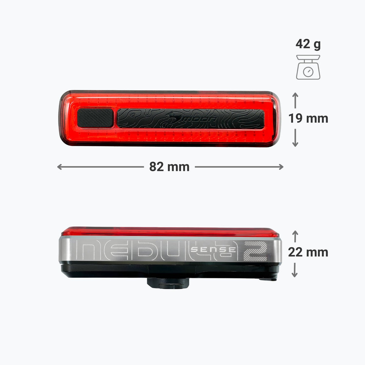 Moon Nebula 2 Sense 350 Lumens Bike Light (Brake Sensing)