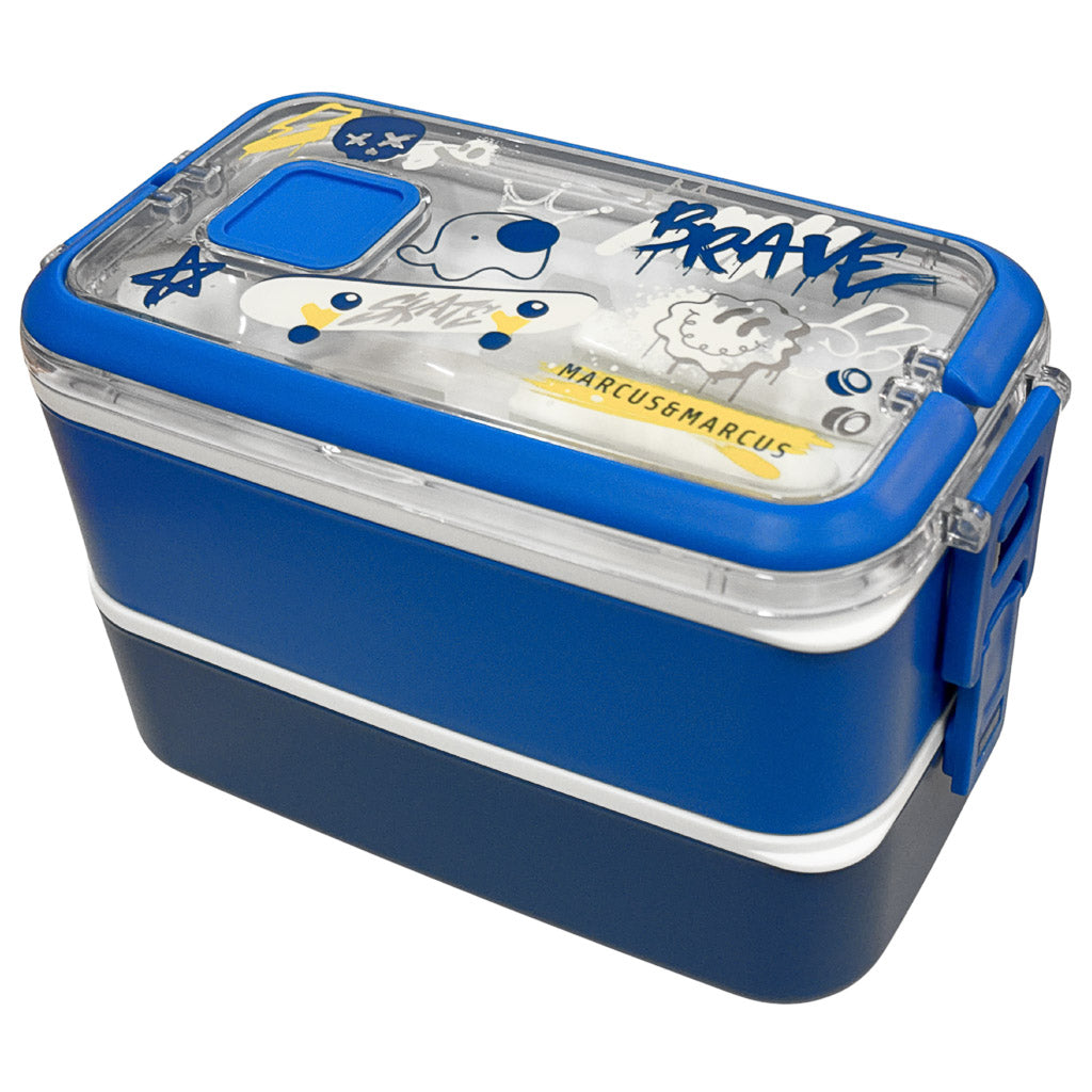 Marcus & Marcus Duodeck Stainless Steel Lunch Box Set Blue color
