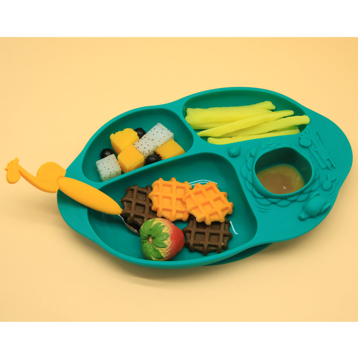 Marcus &amp; Marcus Yummy Dips Suction Divided Plate - Ollie