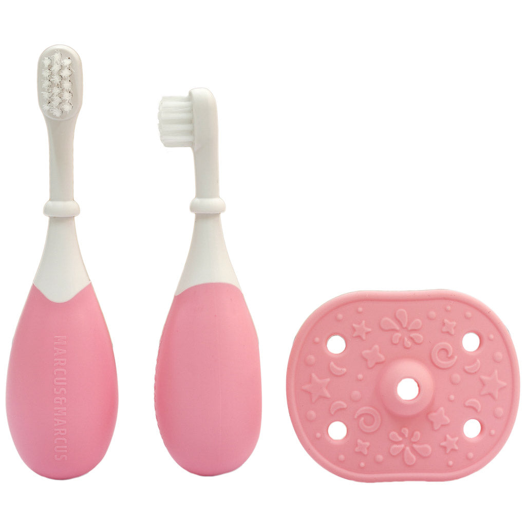 Marcus & Marcus Palm Grasp Toddler Training Toothbrush - Pink