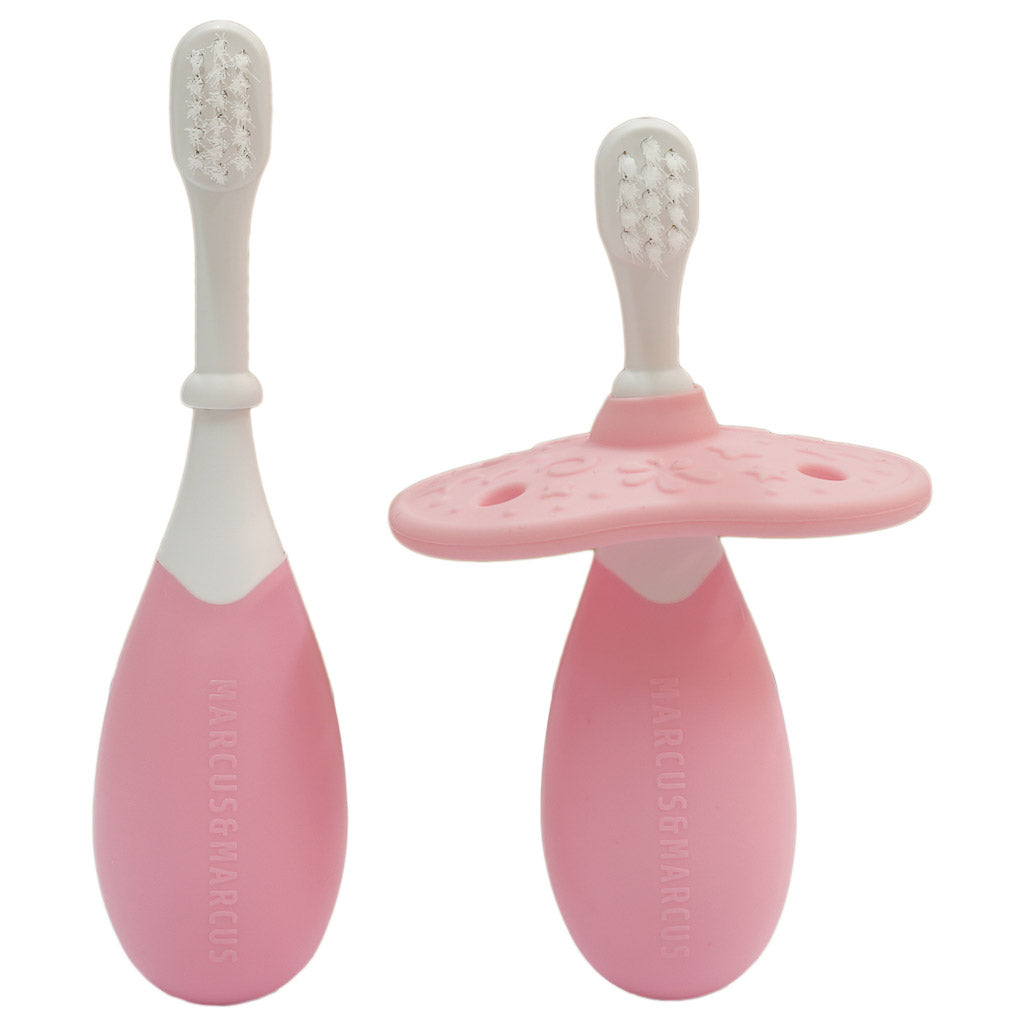 Marcus & Marcus Palm Grasp Toddler Training Toothbrush - Pink