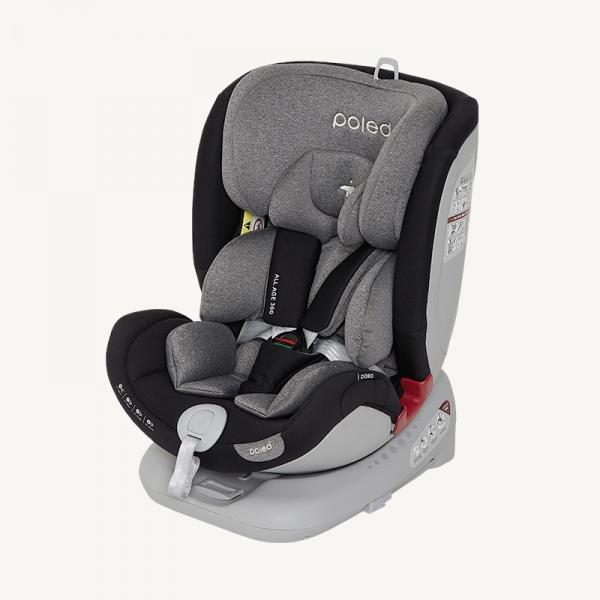 Poled ALL AGE 360 Swivel Car Seat | Satin Gray