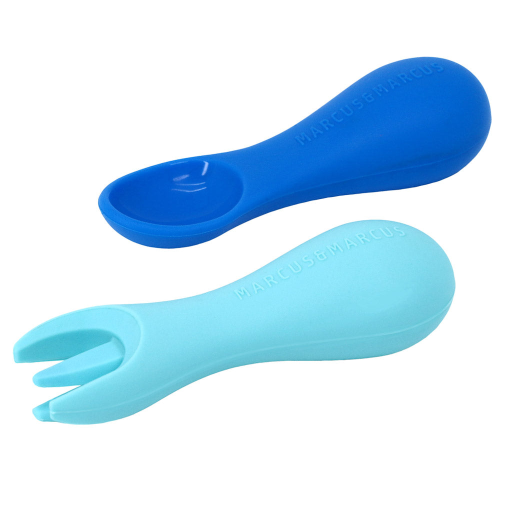 Marcus & Marcus Silicone Palm Grasp Spoon & Fork Set