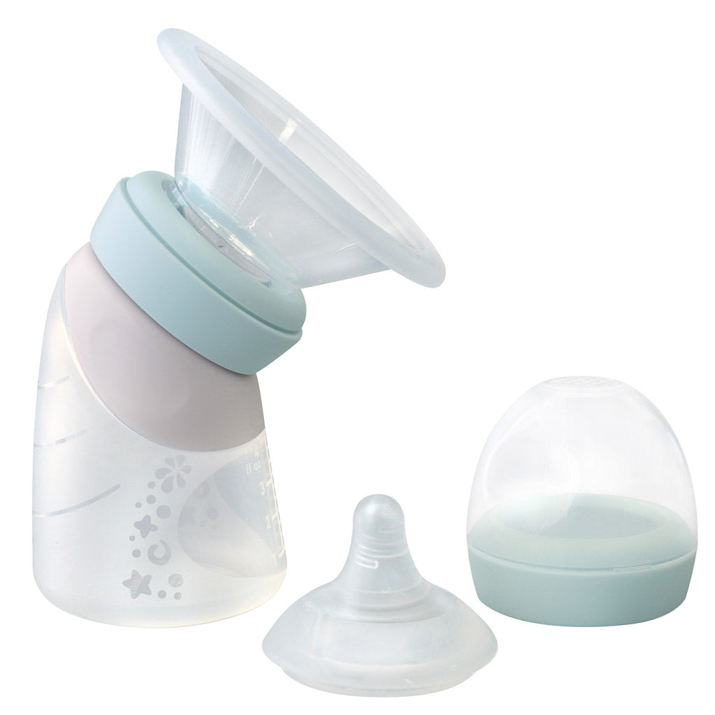 Marcus &amp; Marcus Silicone Angled Feeding Bottle &amp; Breast Pump
