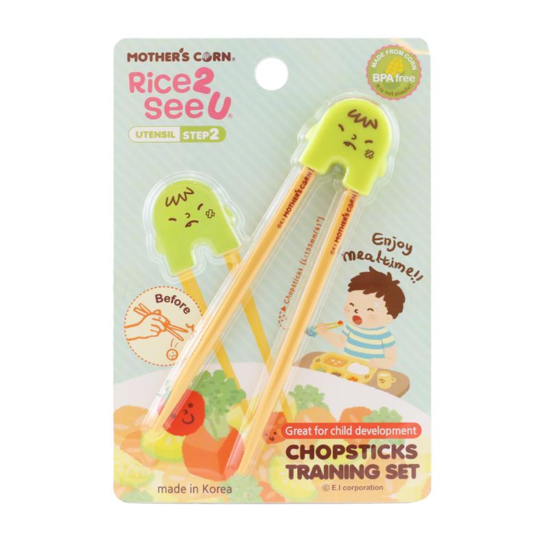 Mother&#39;s Corn Chopsticks Training Set Green
