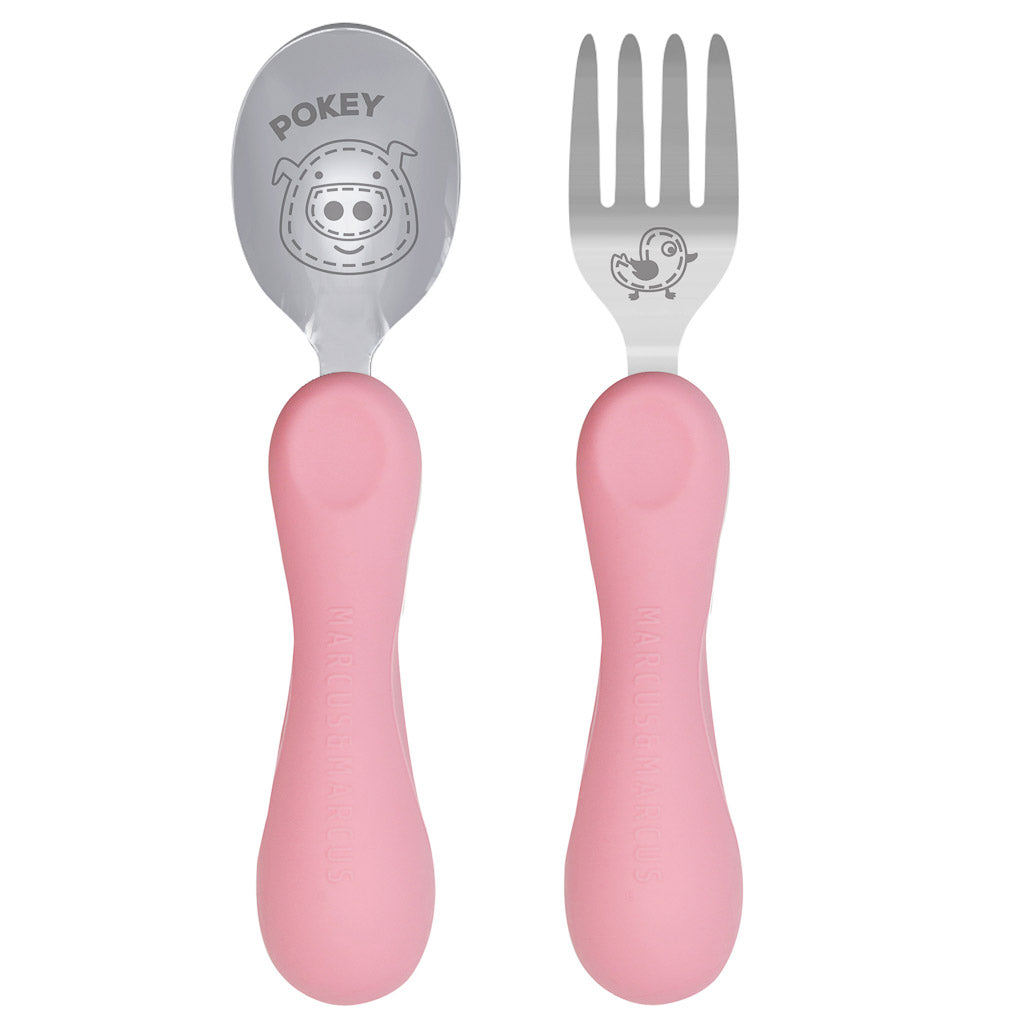 Baby spoon & fork that are easy to grip