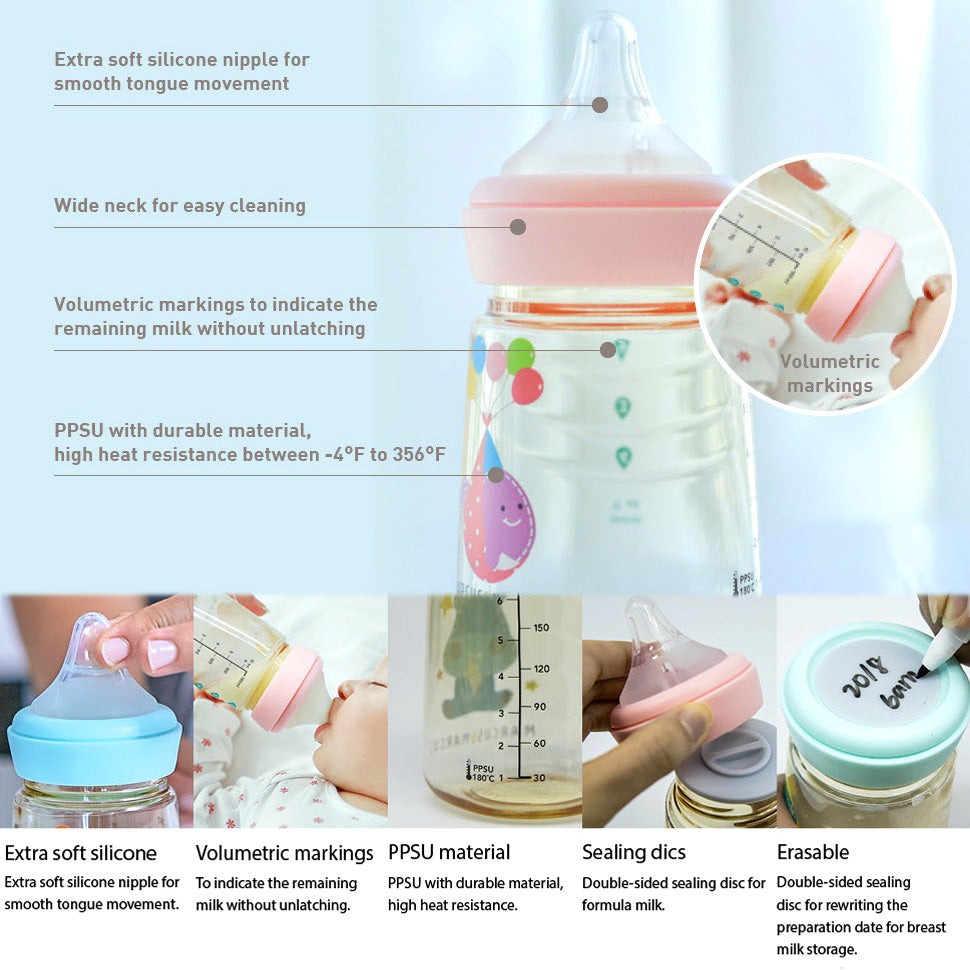 Marcus &amp; Marcus PPSU Transition Feeding Bottle (180ml)
