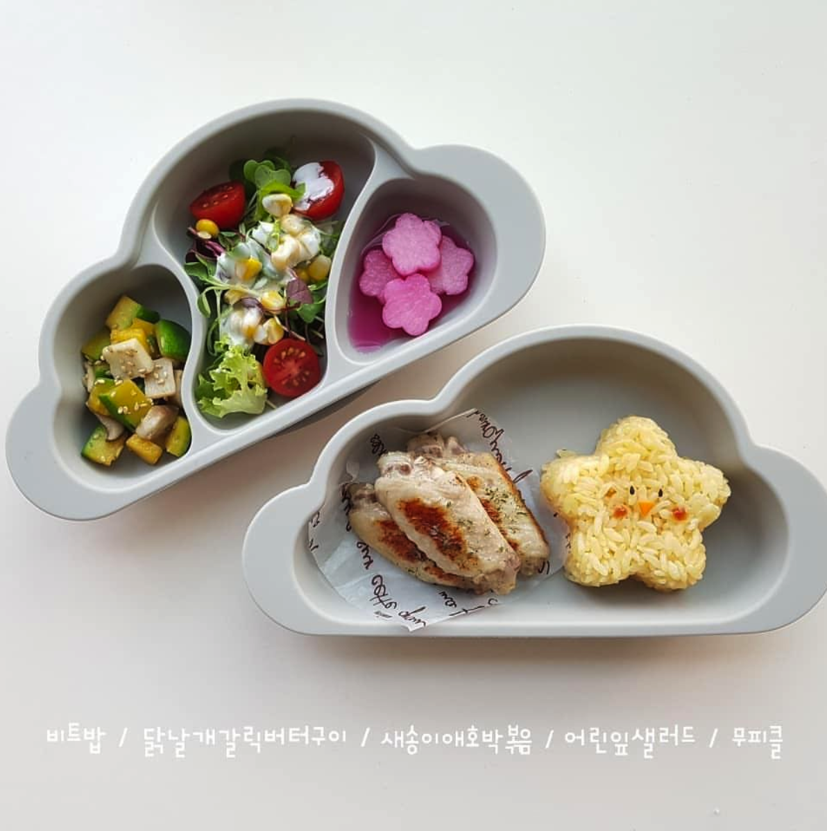 Mother&#39;s Corn Gureumi Suction Platter 2 IN 1 Set (Choose A Color)