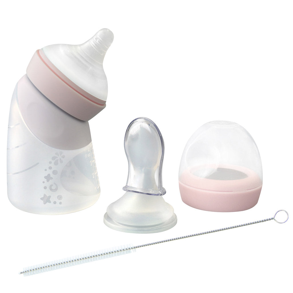 Marcus &amp; Marcus Silicone Angled Feeding Bottle &amp; Spoon