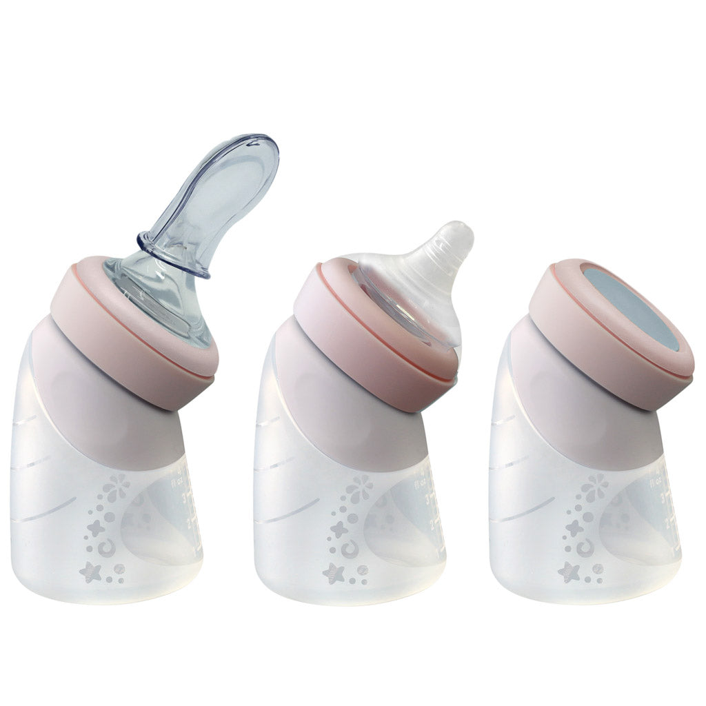 Marcus &amp; Marcus Silicone Angled Feeding Bottle &amp; Spoon
